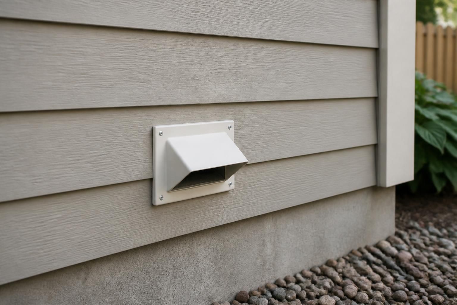 Neat exterior repair around a sealed home entry point.